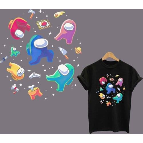 Space Video Game Stripes Iron On Patches Thermo Stickers On Clothes Application Of Heat Transfer Clothing Applique Wshable