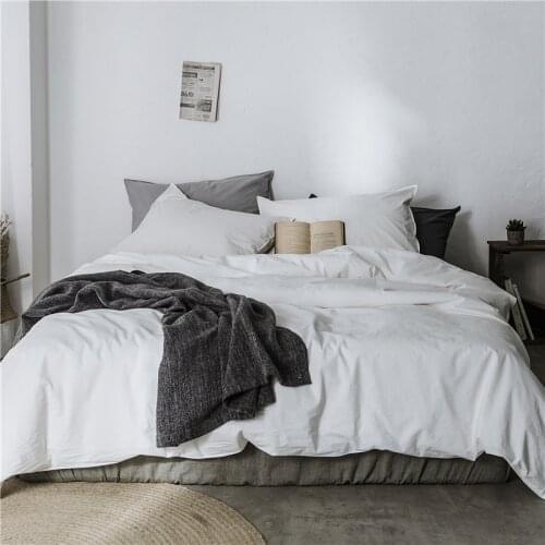 4Pcs Washed Cotton Luxury Bedding Sets/Bedclothes King Queen size Duvet Cover Bed Sheet Linens set Pillowcases