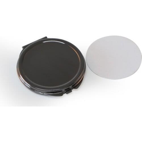 DIY Foldable Compact Black Metal Make Up Mirror +Sublimation Blank 10/Lot#18032-5