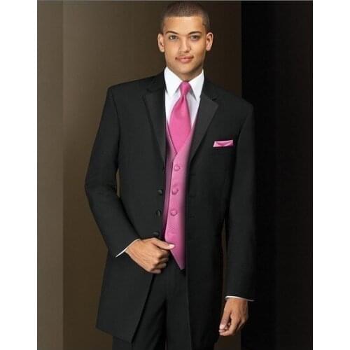 New Style Groom Tuxedo Four Buttons Groomsmen Notch Lapel Wedding/Dinner Suits Best Man Bridegroom (Jacket+Pants+Tie+Vest) B249