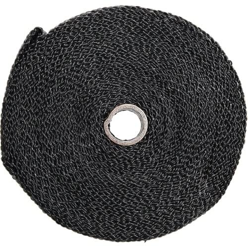 15M Motorcycle Exhaust Thermal Tape Header Heat Wrap Manifold Insulation Heat Resistant Wrap Tape with 15pcs Stainless Ties