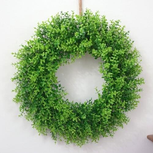 Eucalyptus Wreath Spring Artificial Small Green Leaves Wreath for Front Door Window Decoration