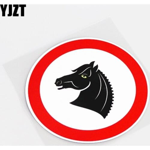 YJZT 12CM*12CM Fashion Reflective Animal Horse Car Sticker PVC Decal Accessories 13-0817