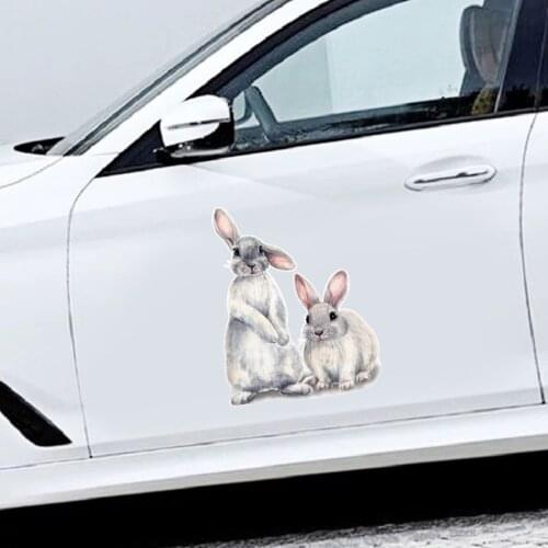 1PCS Two Bunnies Sticker Cute Lovely Rabbits 3D Removable Wall Sticker Home Decor Car Body Sticker Vinyl Large Size