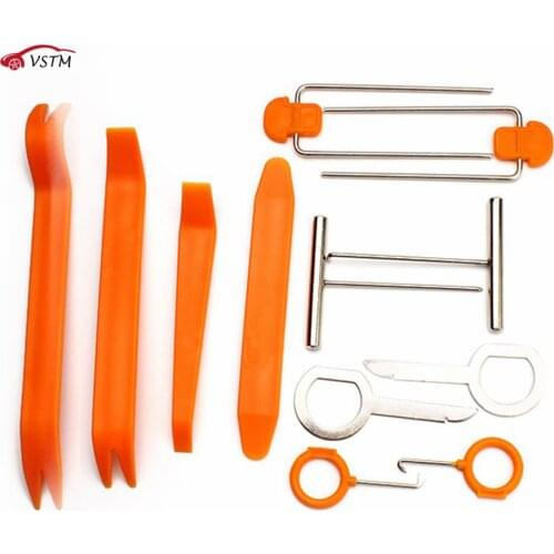 12pcs/set Car Panel Removal Tools Automobile Radio Panel Door Clip Trim Dash for Audio Removal Installer Pry Repair Tool Sets