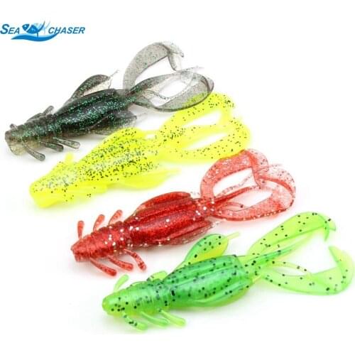 2pcs 100mm 10.6g Simulated shrimp Soft bait Fishing Lures Wobblers for Carp Fishing Deepwater Wobblers Baits