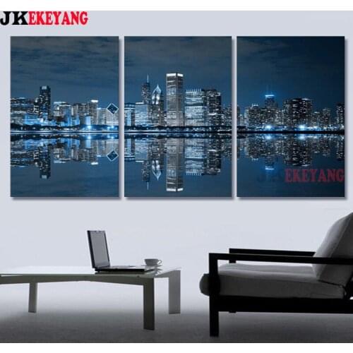 3pcs 5D Diy round/square diamond painting New York city night view Diamond Mosaic Embroidery cross stitch Y4012