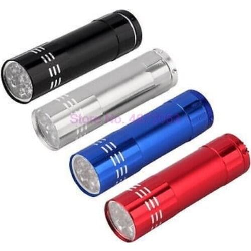 300pcs Personalized Mini Aluminium 9 LED UV Flashlight Torch Ultra Violet Blacklight Detection Flashlight Lanterna de led