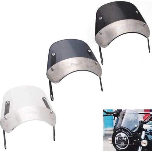 5-7 inch Motorcycle Retro Cafe Racer Headlight Windshield Instrument Visor Fit For Universal Honda Yamaha Suzuki Royal