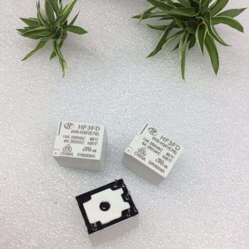 5/PCS Hf3fd 009 Relay 9V Silver Contact Fiberglass 4 Feet Motorcycle Ignition Relay