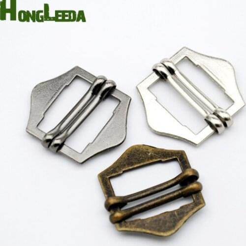 60pcs/lot 20mm metal alloy buckle double slide adjustable pin buckle black/bronze free shipping BK-073
