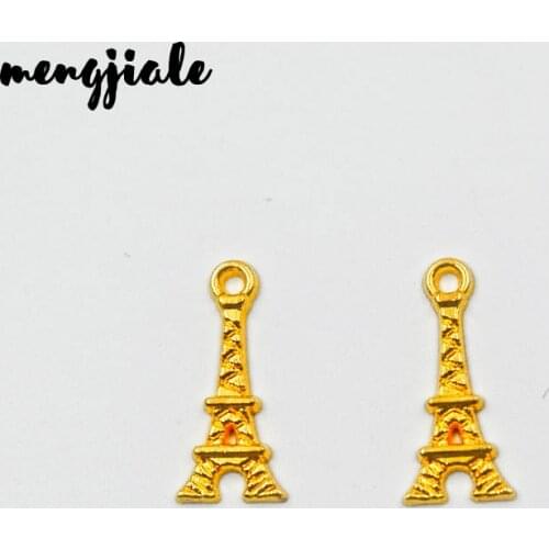 60pcs/lot Charms Eiffel Tower Pendant Gold color Zinc Alloy Fit Bracelet Necklace DIY Metal Jewelry Findings 18*8mm