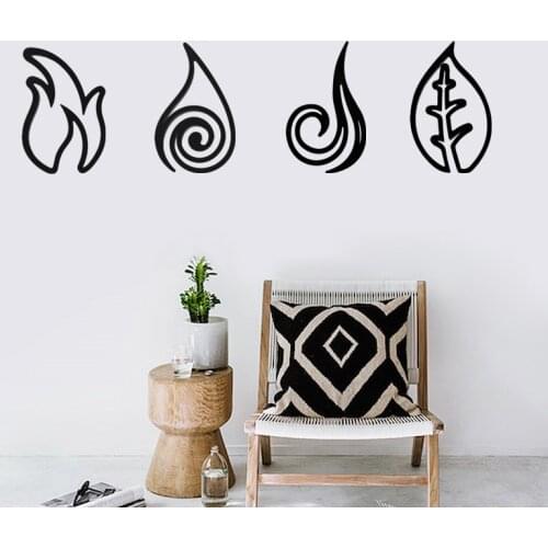 Four Elements Acrylic Wall Sticker with Adhesive Wall Sticker Yoga Meditation Background Wall Furnace Decoration