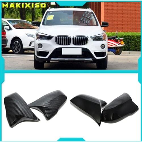 2pcs Car Styling Excellent Black Mirror Cover Caps Carbon Fiber Pattern for BMW 2 Series Z4 X1 X2 F48 F49 F45 F46 F39 F53 G39
