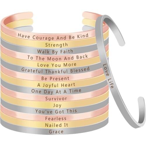 You've Got This Engraved Bracelet Fashion Positive Inspirational Hand Stamped Cuff Bangles Best Gift for Women Girl