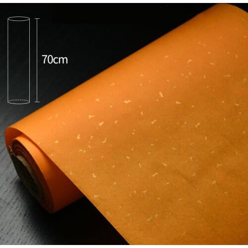 100m Xuan Paper Chinese Painting Calligraphy Gold Foil Rice Paper Colorful Half-Ripe Chinese Rice Paper with Scattered Gold Spot