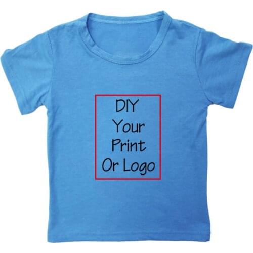 Own Logo DIY Print Kids Custom T-shirt Boys Gaphic Fashion Casual Baby T Shirts Toddler Girl Tshirts cotton clothes tee tops