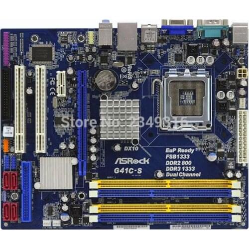 For ASRock G41C-S Original Used Desktop Motherboard G41 LGA775 DDR2 DDR3 SATA2