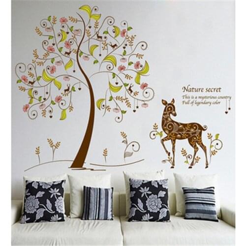 Environmentally-friendly Wall Stickers Cartoon Removable Deer Wallpaper Bedroom Living Room Porch Background Decoration
