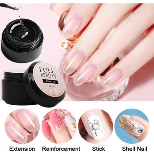 Nail Fiber UV Gel Polish Fiberglass Extension Building Nail Gel Repair Cracked Broken Nail Soak Off UV Gel Extend Nail Tips Tool