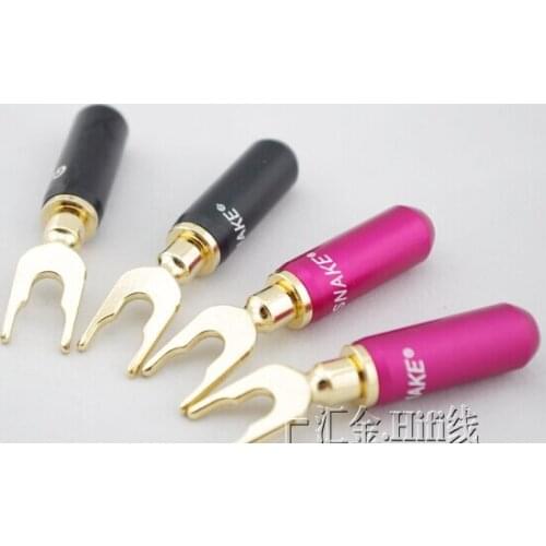 GOLD SNAKE / loafing speaker cord Speaker Y fork U-HIFI audio amplifier banana plugs 50PCS