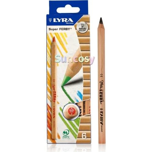 Lyra SUPERFERBY Nature 6 Color Pencil,Thick Core Coloured Pencils, Painted, Triangular, Lead Diameter 6.25 mm