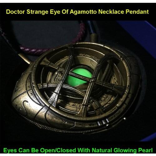 The Avenger Doctor Strange Eye Of Agamotto Necklace Pendant Collectible Action Figure 1:1 Model Toy Birthday Gifts For Men Kids