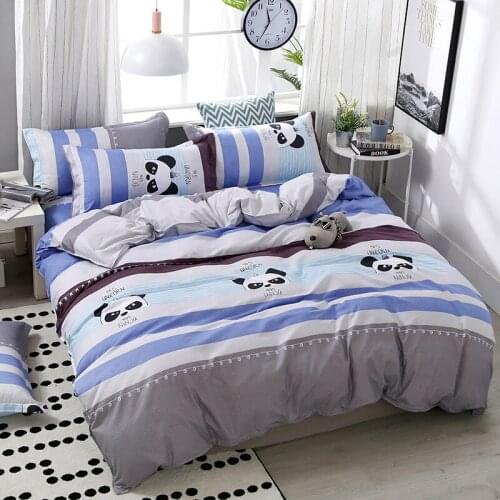 Cartoon Black Printing kungfu Panda Children Boy/kids Bedding Set Duvet Cover Bed Sheet Pillowcase Bed Cover Linens Bedclothes