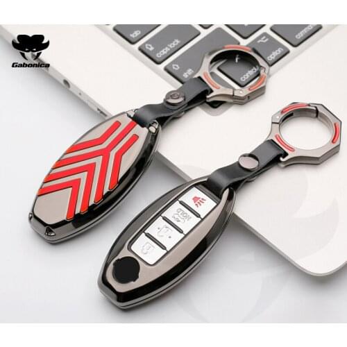 Zinc alloy Leather Car Key Case For Nissan Versa Maxima Altima Rogue Armada Sentra Murano Infiniti FX35 QX60 Remote Cover KeyBag