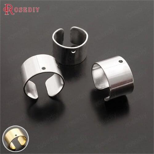 50PCS Diameter 10mm height 6MM,hole 1MM Silver Color Brass Earring clip loop with hanging hole Diy Jewelry Findings Accessories