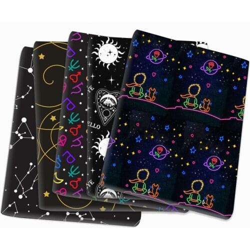 Patchwork Star Printed Polyester Cotton Fabric for Tissue Sewing Quilting Fabrics Needlework Material DIY Handmade,1Yc14578