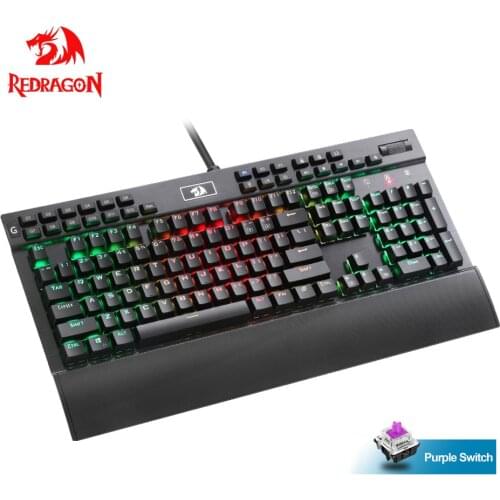 Redragon YAMA K550 USB Mechanical Gaming Keyboard RGB Purple Switch 104 Key Backlit Anti-Ghosting PC Gamer for PC Computer