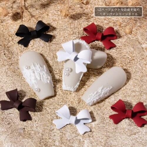 Fashion Bow Knot Tie 8pcs 15x10mm Matte Alloy 3D Decorative Japanese Decorations Manicure Charms Nail Art Accessorie