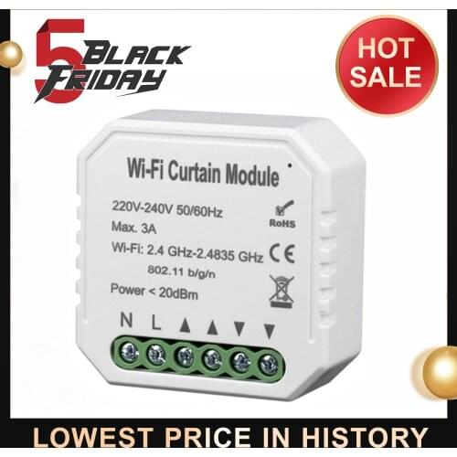 For Tuya Smart Life WiFi Curtain Switch Module for Roller Shutter Blind Motor Smart Home For Google Home