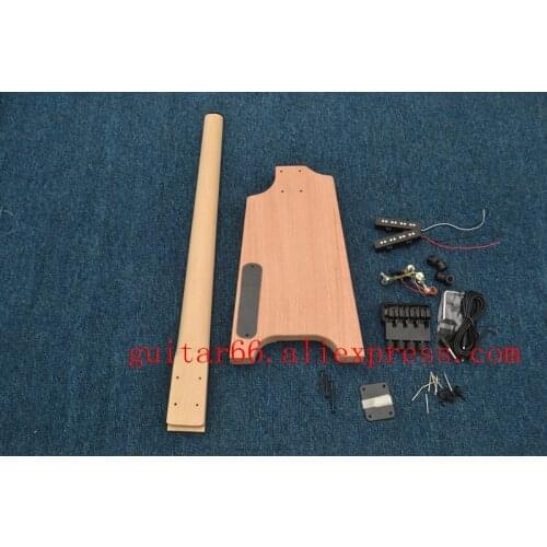 Unfinshed natural color mahogany wood natural headless electric bass rosewood fingerboard BJ-126