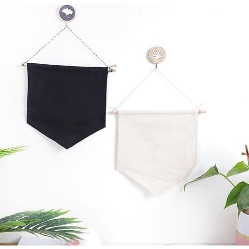 Nordic Cotton Brooch Pin Badge Holder Hanging Wall Storage Display Banner Flag