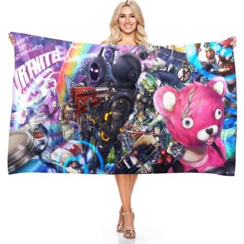 Fortnite Beach Towel Adult Boy 3D Digital Printing Microfiber Rectangular Bath Towels Game Fortress Night Shower Towels Bathroom