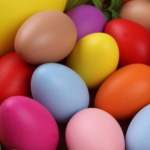Colorful Easter Egg 40 * 60mm Diy Painted Plastic Egg Without Lanyard Home Decoration Childrens Handmade Toys Gifts for Kids G