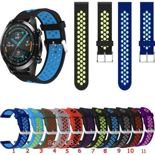 20mm 22mm Soft Silicone Band Sport Replacement Strap for Huawei Watch GT 2 42mm 46mm 2e GT2 Pro Honor MagicWatch