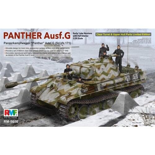 Ryefield-Model 1/35 5016 Sd.Kfz.171 Panther Ausf.G w/Full Interior/Clear Parts