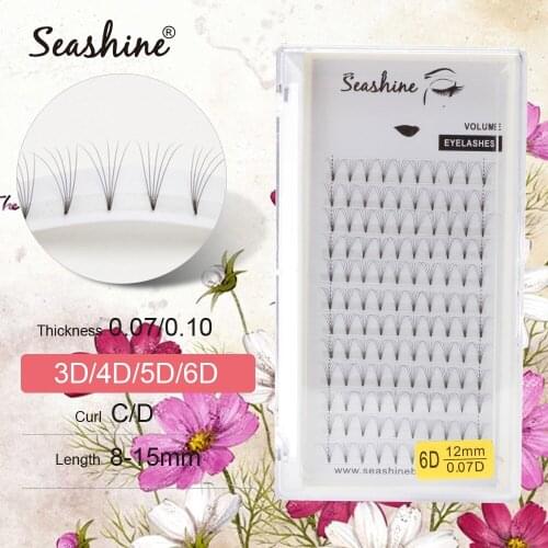 Seashine Short Stem Premade fans 3D 4D 5D 6D Eyelashes Russian Volume Extensions Faux Mink Lashes Extension soft make up tools