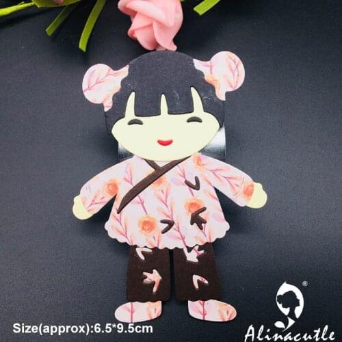 Die cut metal cutting die punch Chinese doll girl Alinacraft Scrapbook album papercraft handmade card stencil art cutter