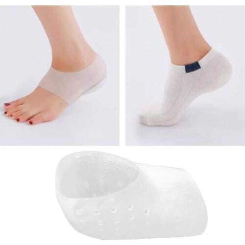 Silicone Height Increasing Pad Heel Insole Cushion Soles Invisible Socks Men Women Shoes Heightening Pads