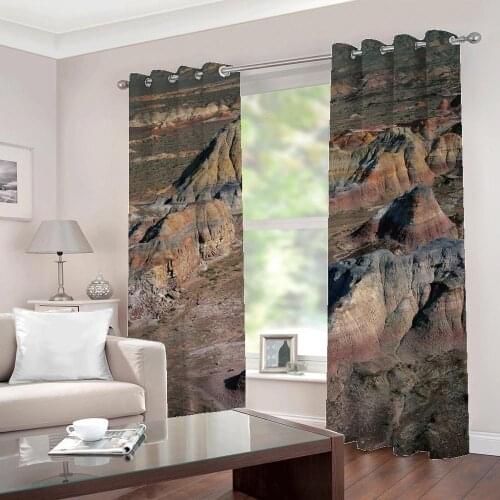 Modern Colored stones Photo Window Curtains Digital print for living room Bedroom Sunshade Blackout Drapes Indoor Sets