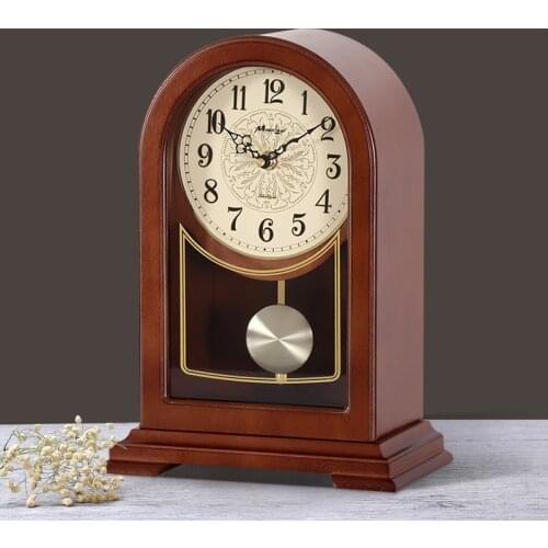 Vintage Small Pendulam Table Clock Movement Wooden Living Room Desk Clocks Kitchen Reloj De Cocina Digital Table Clock EA60TZ