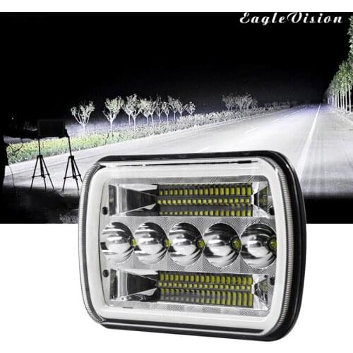 Waterproof 200W 7x6" 5X7 LED Work Light 9V 30V Car LED Spotlight Square Auto Truck Off Road Mini Ledbar Offroad Accessories