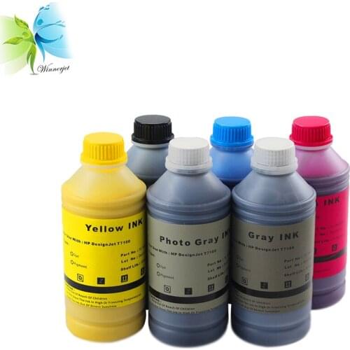 Winnerjet pigment ink&dye ink for HP 761 designjet T7100 printer with 6 colors