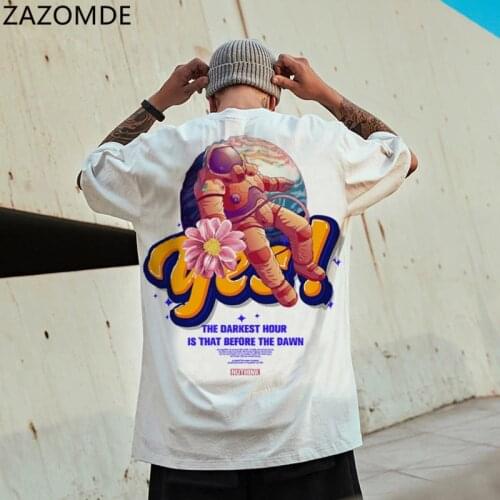 ZAZOMDE Men T-shirt Funny Printed Summer Short Sleeve Hip Hop Oversized Cotton Casual Harajuku Streetwear Top Tee 2021