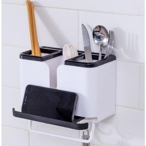 1PC Kitchen Drain Home Chopsticks Cage Drain Rack Multi-function Desktop Wall-mounted Kitchen Organizer Fork Knife Shelf Holder