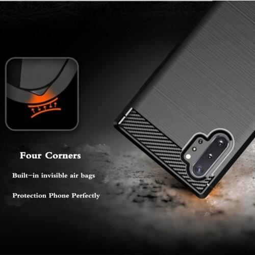 100pcs/lot Brushed Carbon Fiber Soft Bumper Back Case For Samsung Galaxy Note 8 9 10 S8 S9 S10 Plus S10e 5G